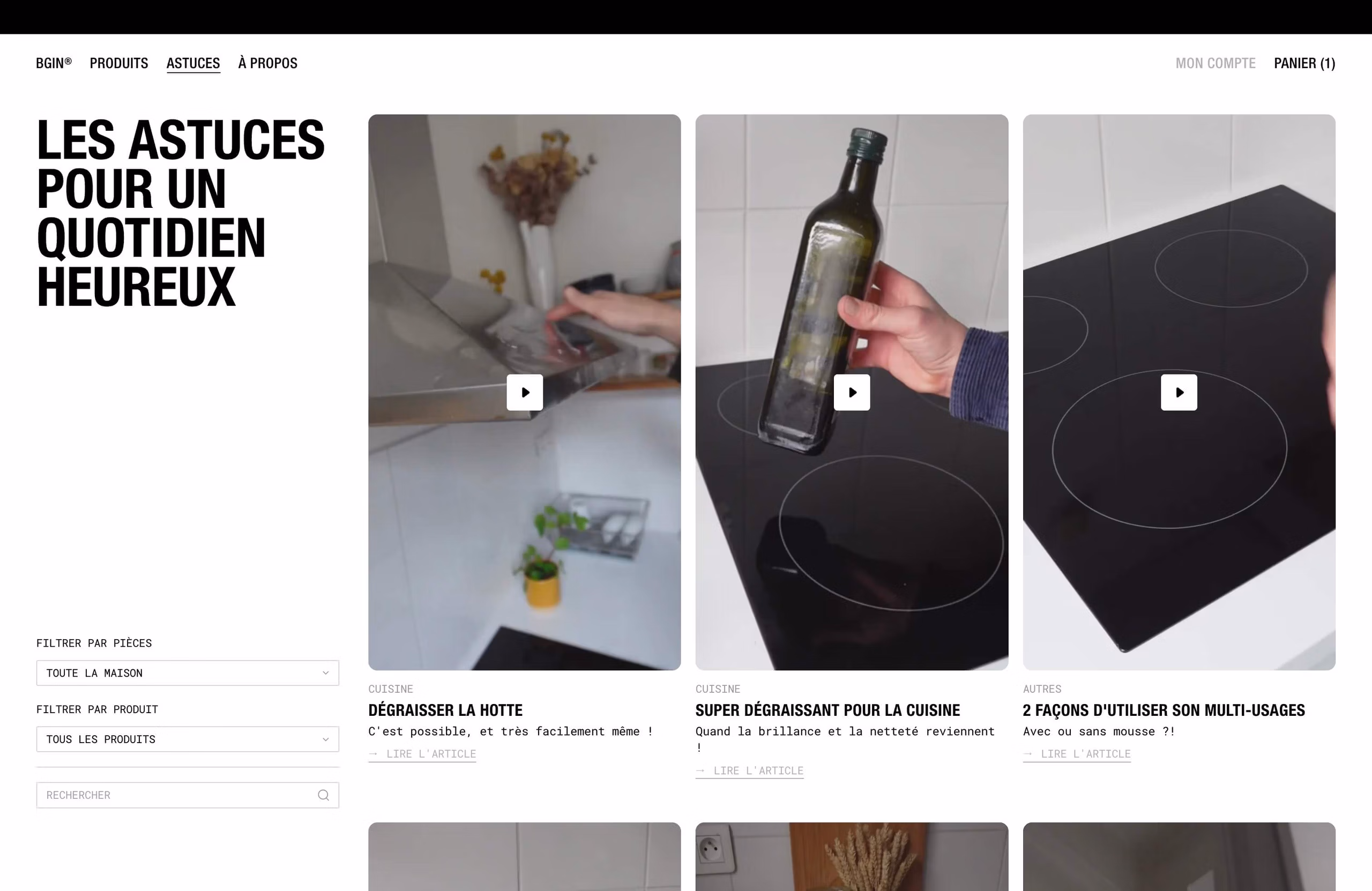 site E-commerce Shopify Bgin