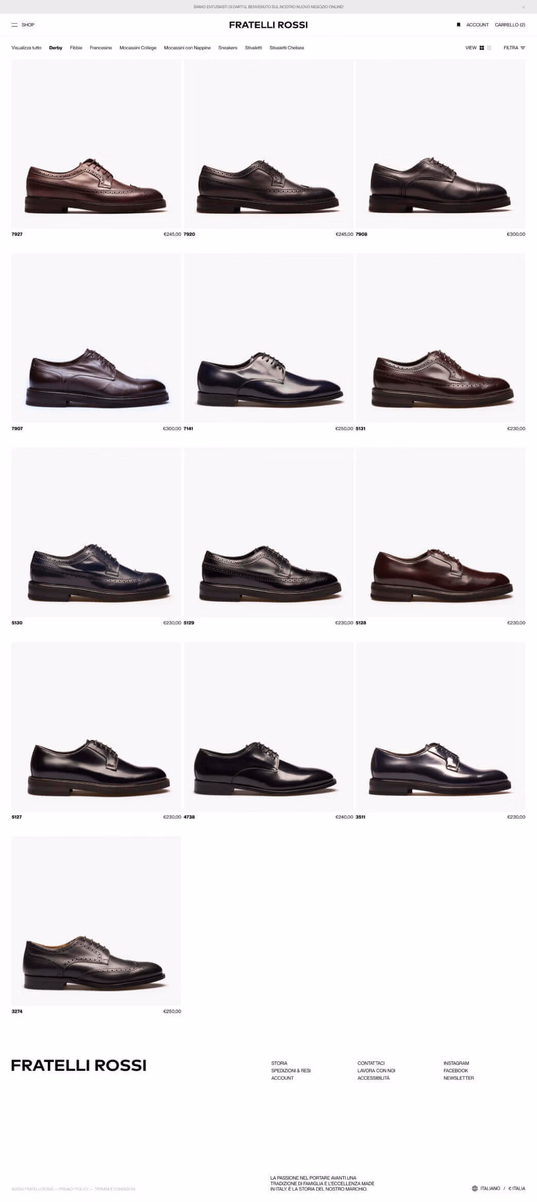 site E-commerce Shopify Fratelli Rossi