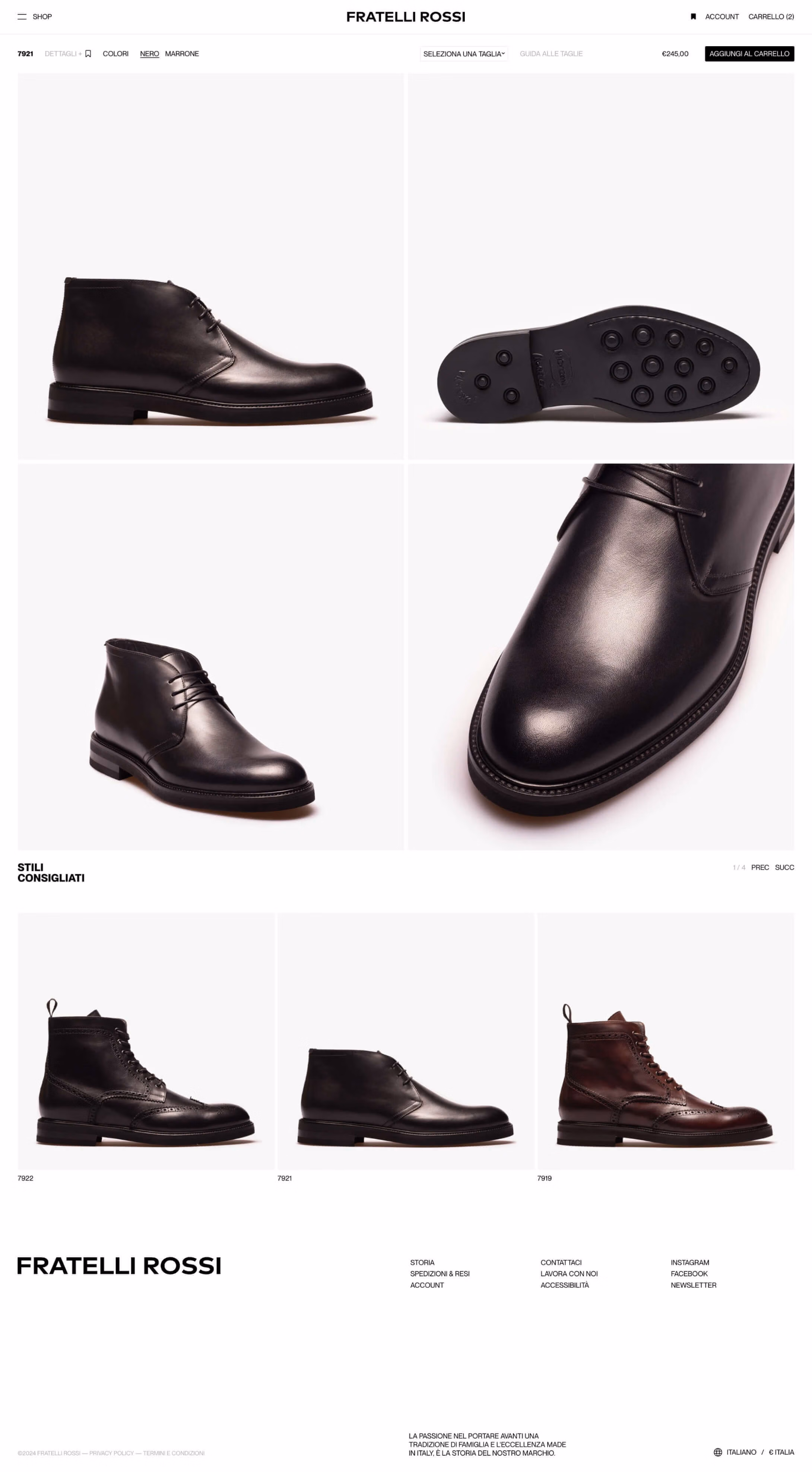 site E-commerce Shopify Fratelli Rossi