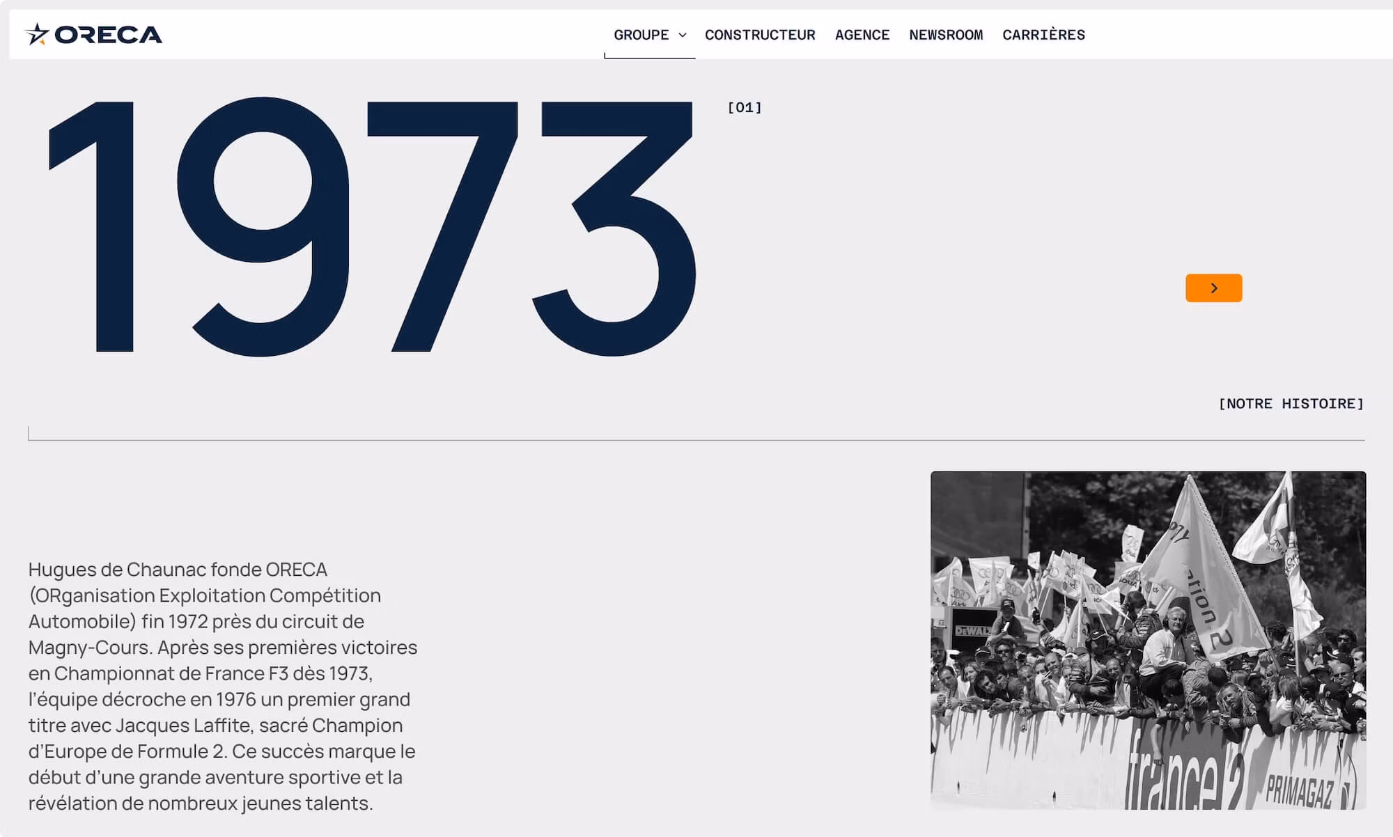 site Brand website Sanity Oreca group