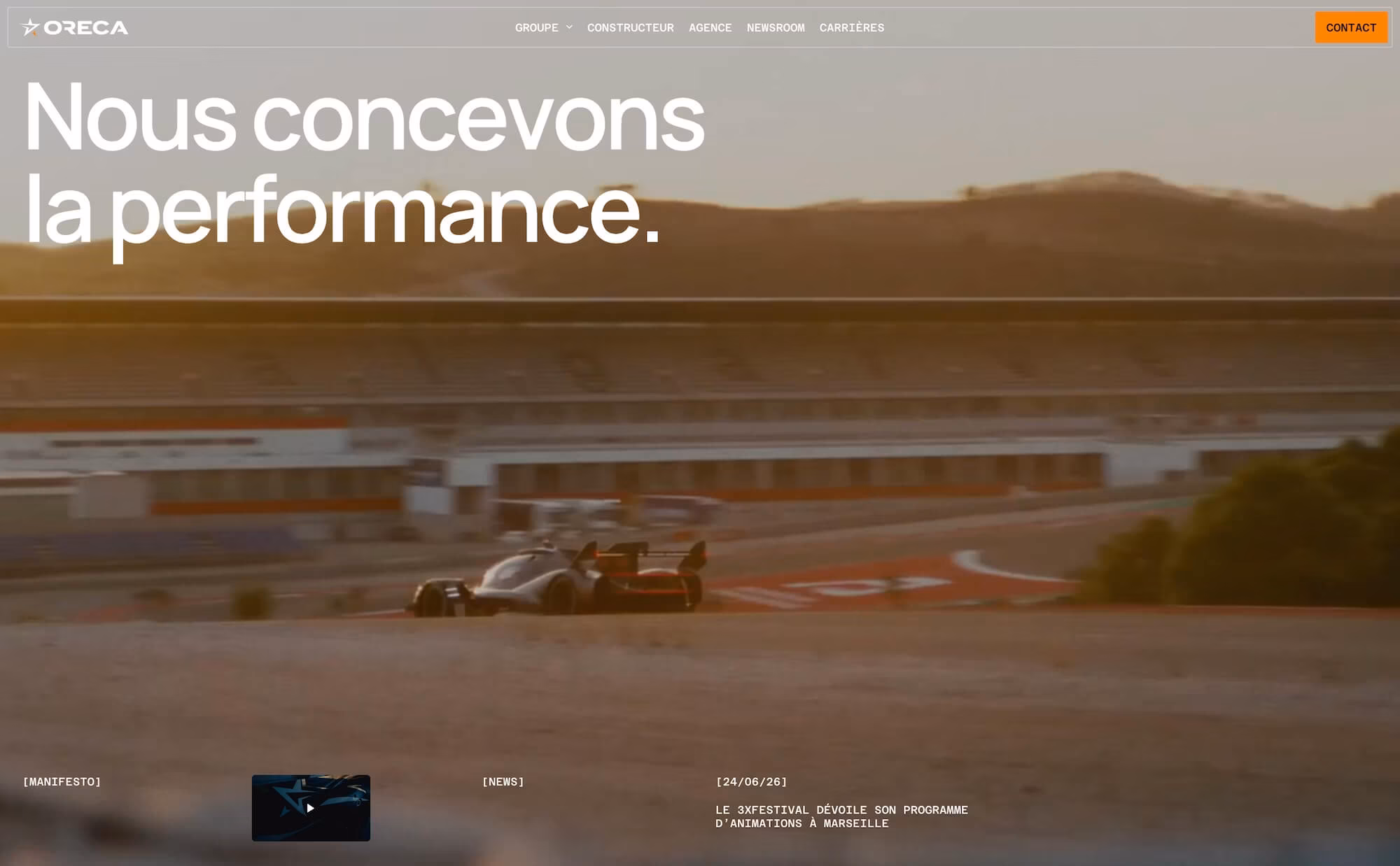 site Brand website Sanity Oreca group