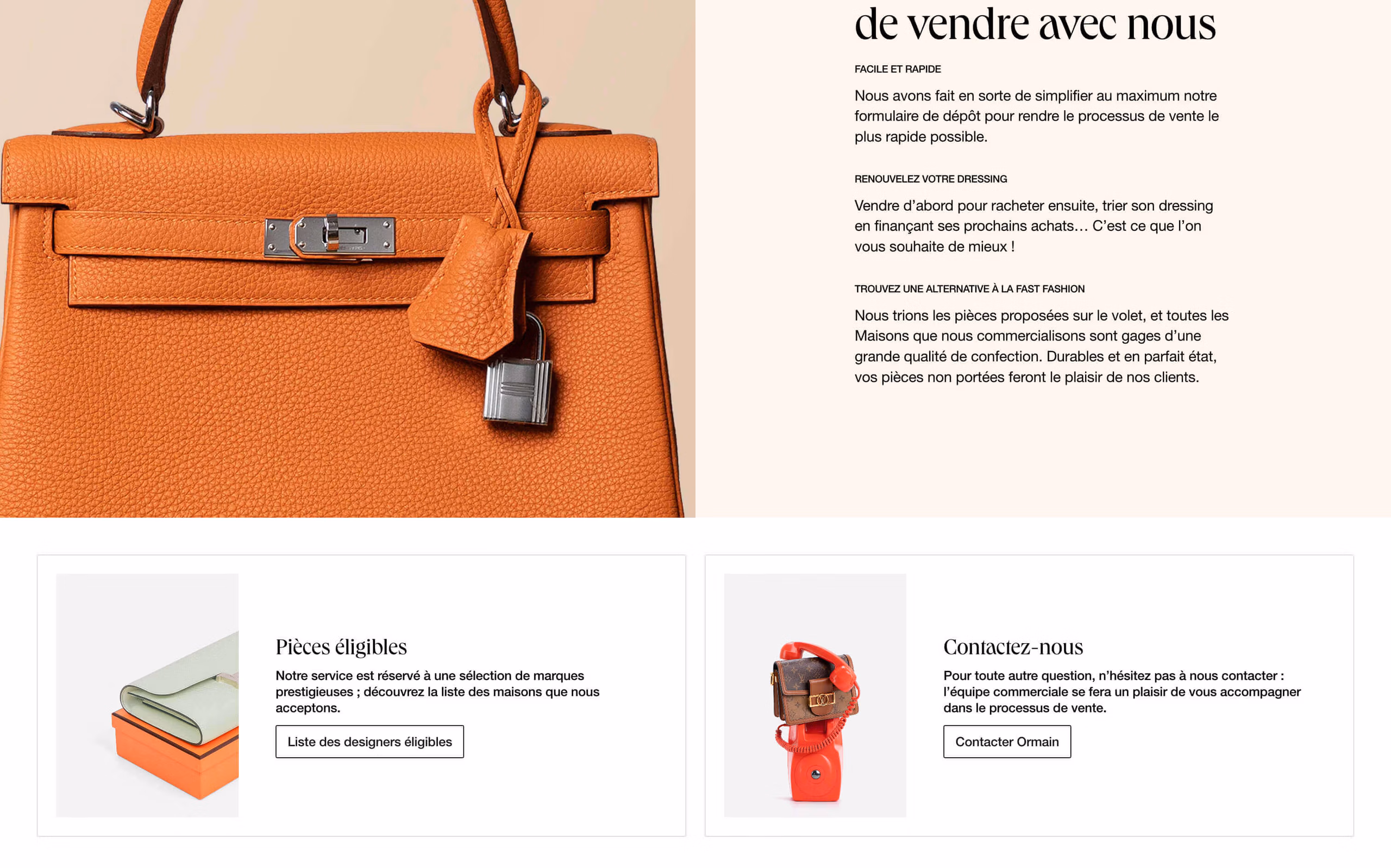 site E-commerce Shopify Ormain